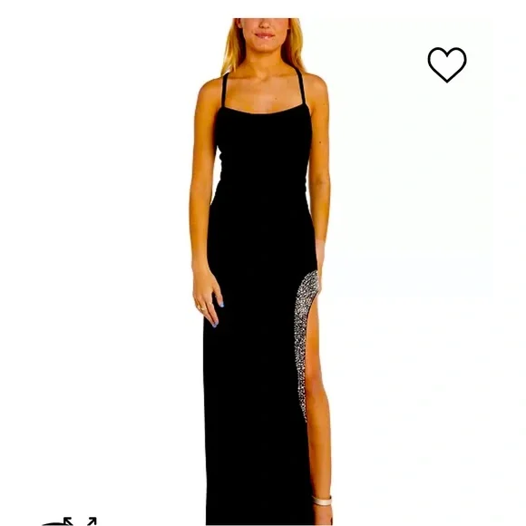 Night Way Collections | Dresses | Rhinestone Trimm Strappy Black Gown From  Macys Nwt Size 4 For Special Events | Poshmark